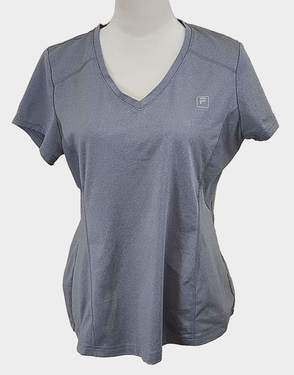 Fila Sport Women's Gray Running/Athletic Short Sleeve Shirt, Size Large